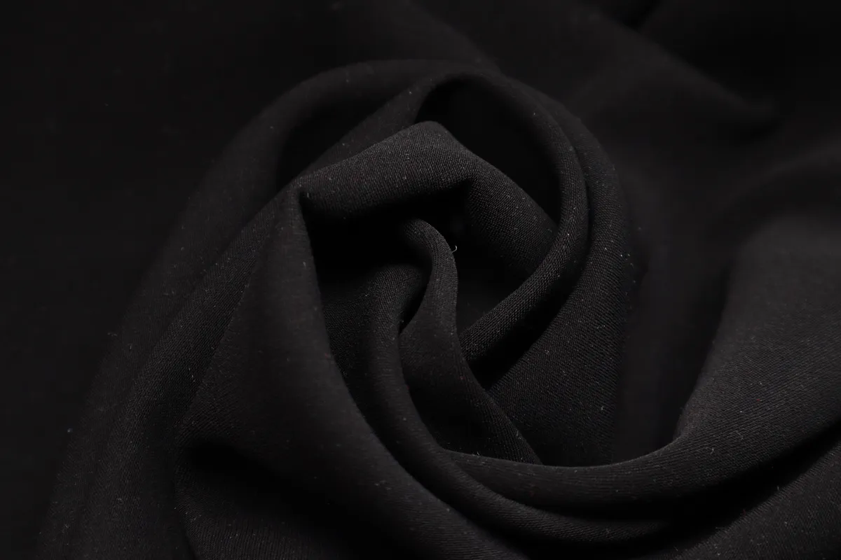 Ткань костюмно-плательная однотон. черный ш 1,4 (пэ 100%)