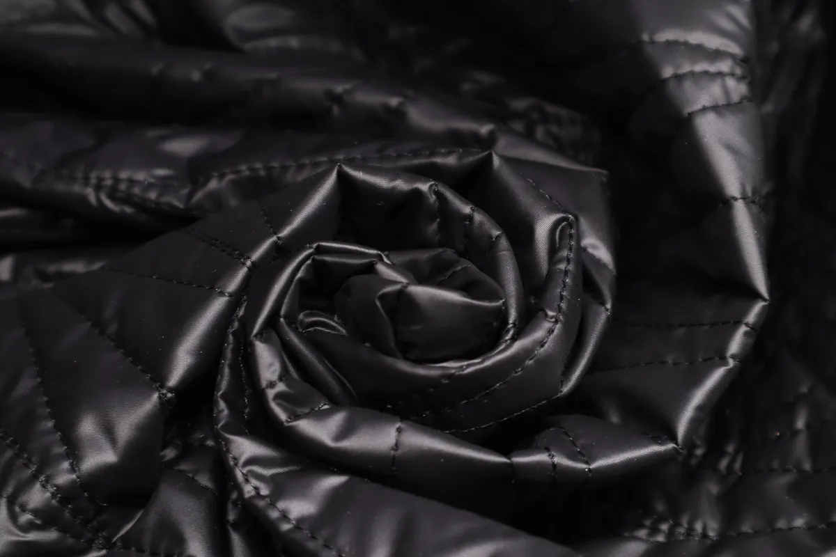 Плащевка однотон. зиг-заг черный ш 1,45 (пэ 100%)