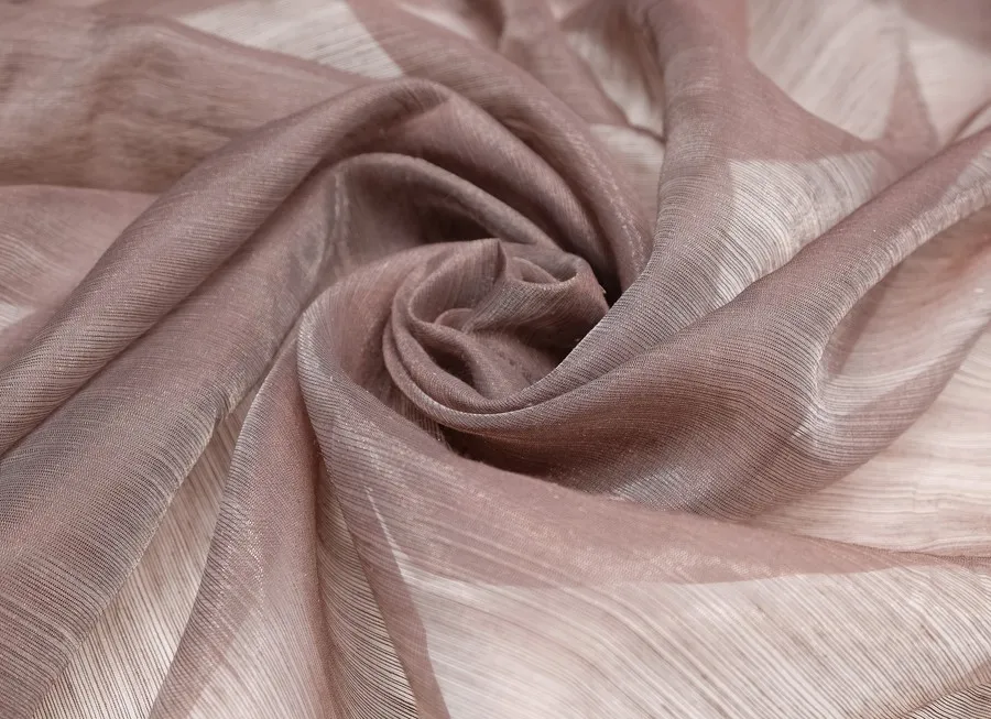 Ткань органза дождик темно-коричневый ш 2,7 (пэ 100%)