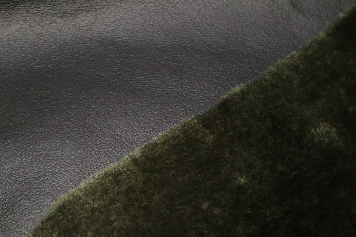 Мех дубленочный кожа хаки ш 1,5 (пэ 100%)