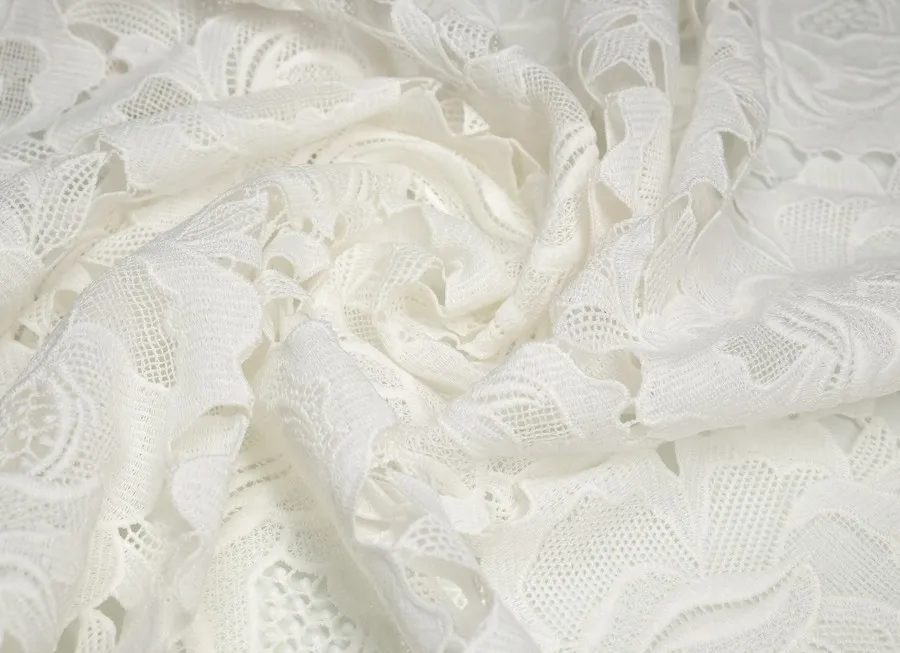 Ткань кружевное полотно белый ш 1,3 (пэ 100%)