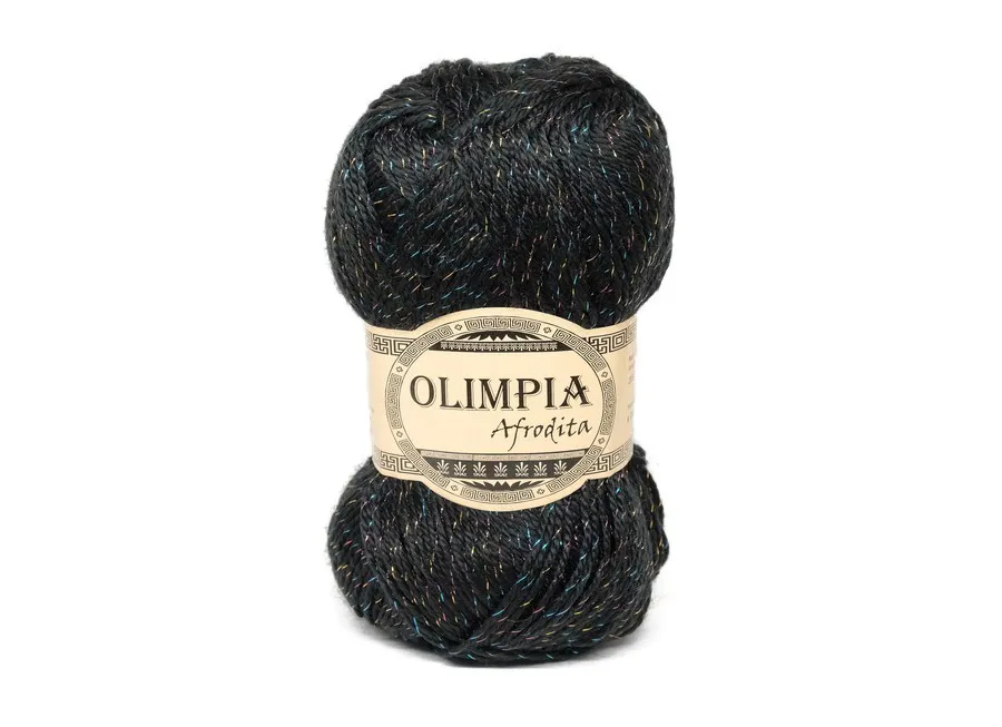 Пряжа Olimpia afrodita черный (100гр 265м) (акрил 95% люрикс 5%) 