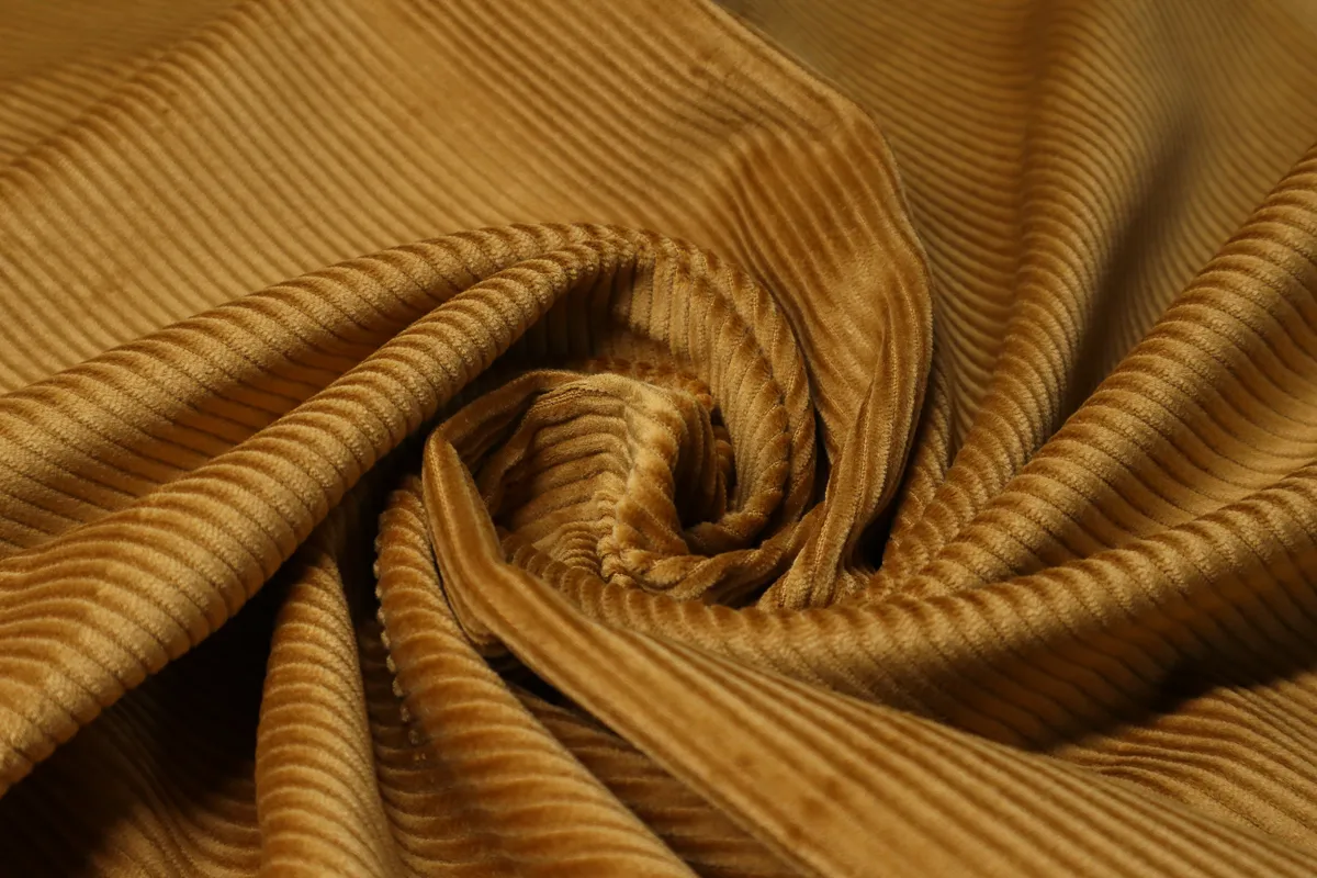 Вельвет однотон. крупный горчичный ш 1,45 (хлопок 100%)