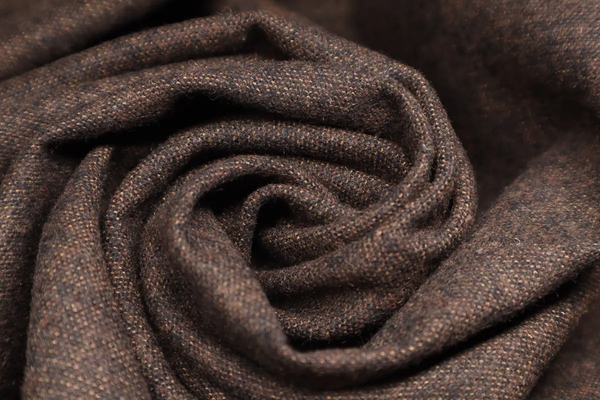 Ткань костюмная фланель коричневый ш 1,5 (шерсть 75% пэ 25%) 