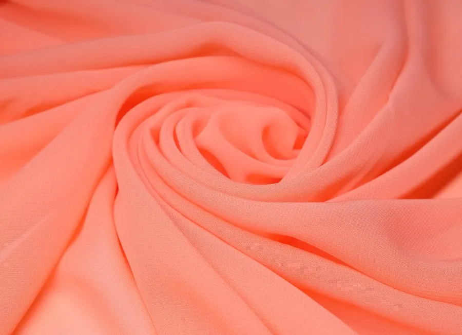 Ткань шифон однотон. персиковый ш 1,5 (пэ 100%)