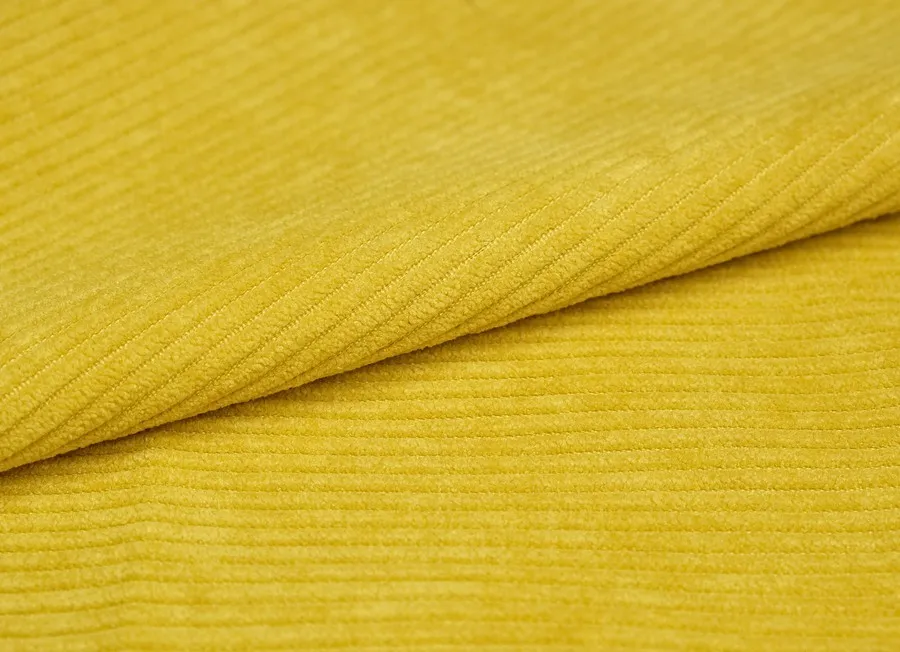 Вельвет однотон. рубчик крупный горчичный ш 1,5 (пэ 100%)