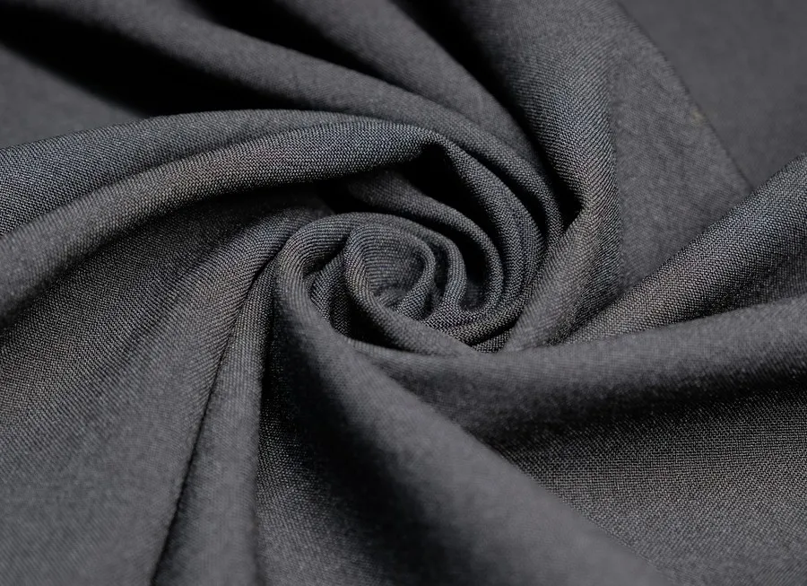 Ткань костюмно-плательная однотон. черный ш1,5 (пэ 100%) 