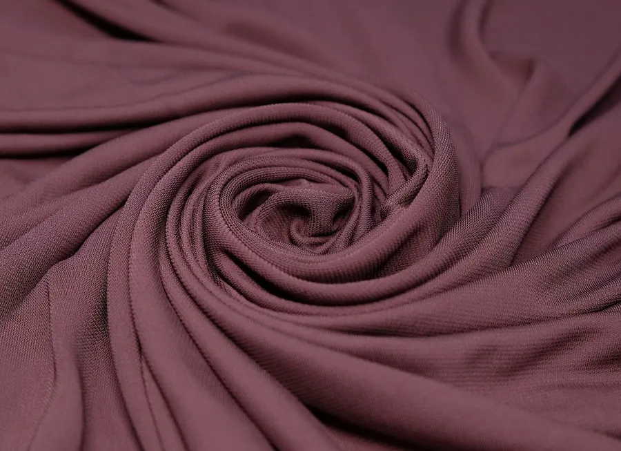 Ткань трикотаж креп однотон.т. баклажан 1,4 (вискоза 100% ) 