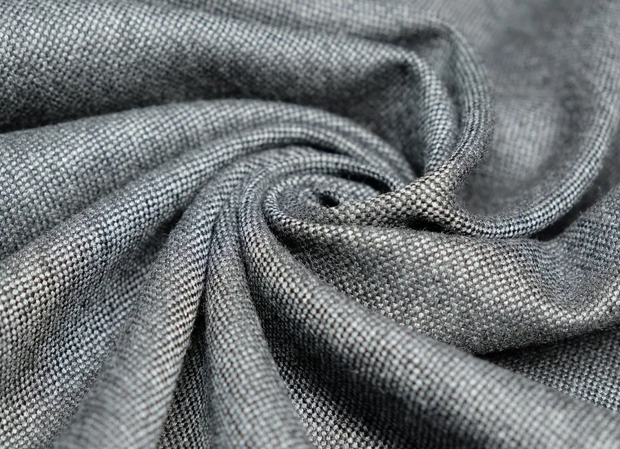 Ткань костюмная твид черно-серый ш 1,5 (шерсть 100%) 