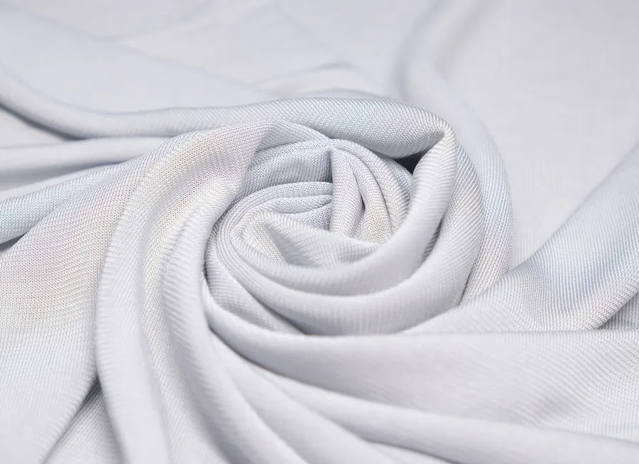 Ткань трикотаж креп однотон. св.серый 1,45 (вискоза 100% ) 