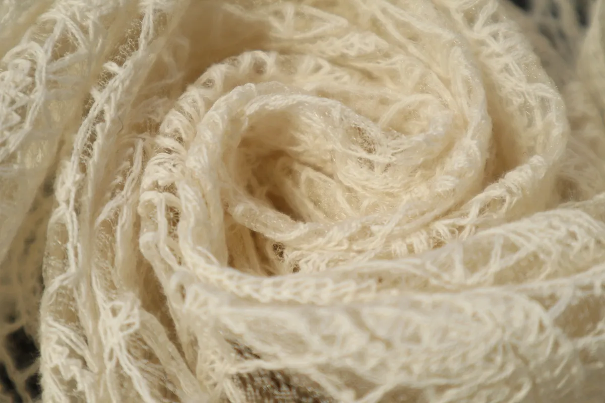 Ткань кружевное полотно Anita молочный ш 1,2 (хлопок 80% пэ 20%)