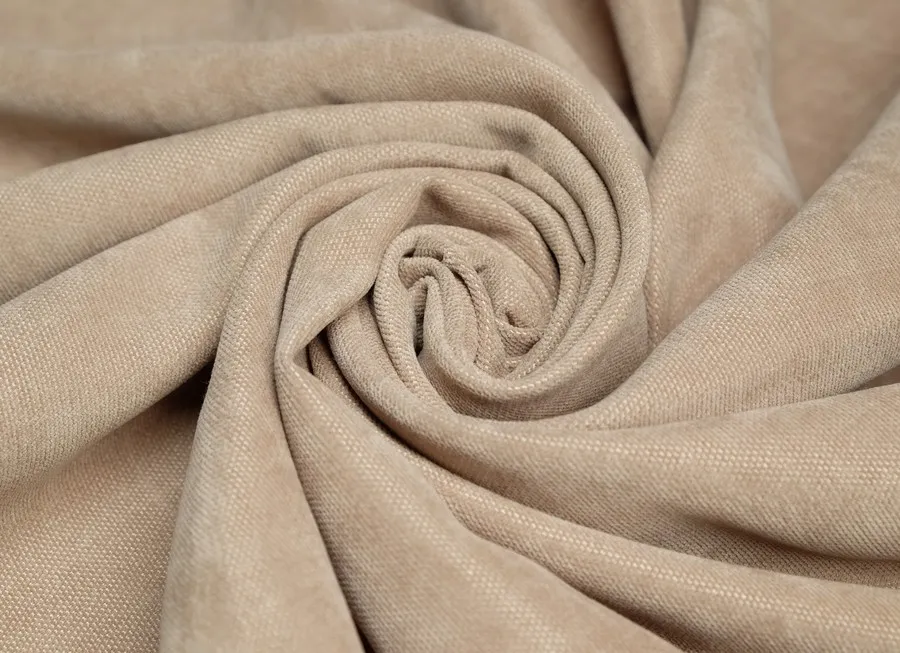 Ткань велюр однотон.темно-бежевый ш 3,0 (пэ 100%)