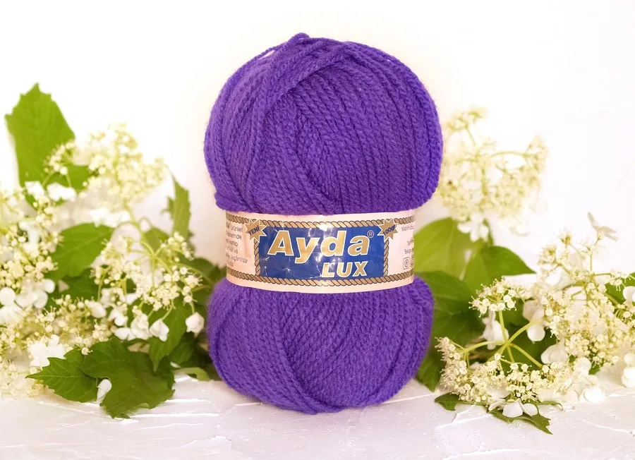 Пряжа Aida lux 100 фиолетовый (100гр 265м) (акрил 100%) 