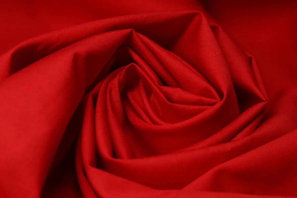 Ткань поплин красный ш 1,5 (хлопок 100%) 