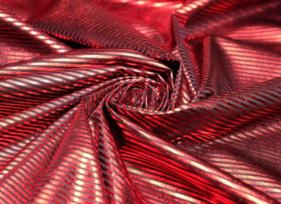 Ткань трикотаж полоска черно-красный ш 1,5 (пэ 100%)