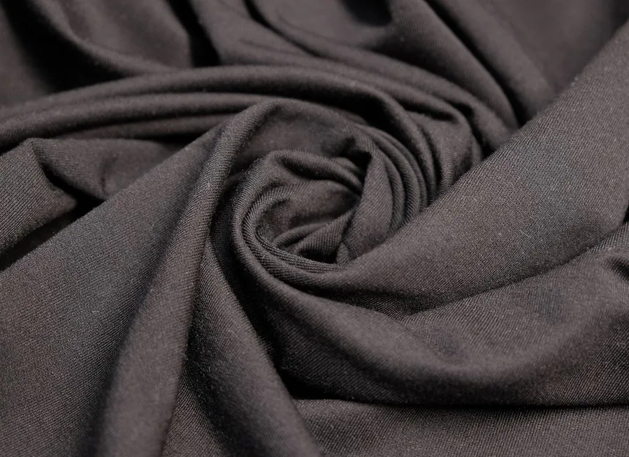 Ткань трикотаж футер черный ш 1,6 (пэ 100%)