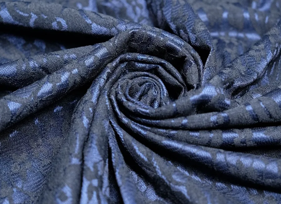 Ткань трикотаж-гипюр темно-синий ш 1,5 (пэ 100%) 