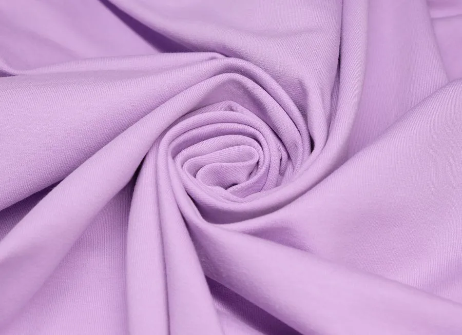 Ткань трикотаж футер сиреневый ш 1,85 (хлопок 95% эл 5%)