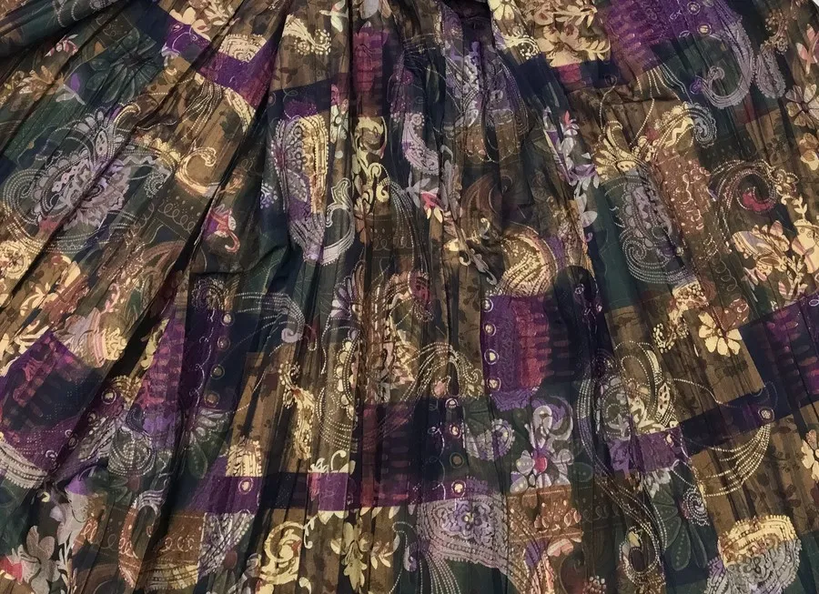 Ткань тафта жатка-флок коричнево-фиолетовый ш 1,3 (пэ 100%)