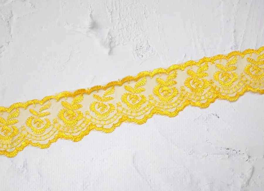 Кружево капрон желтый (пэ 100%)