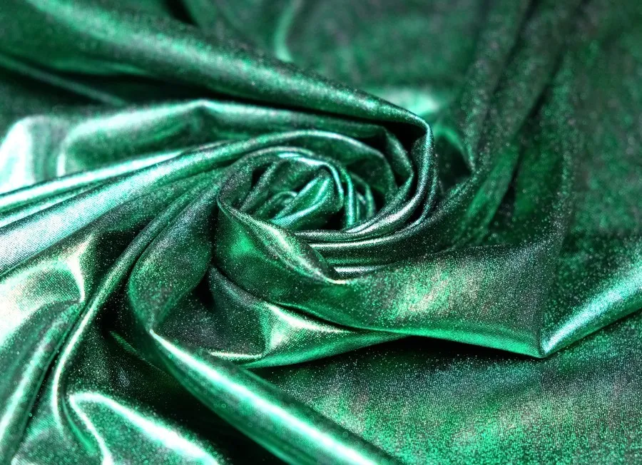 Ткань трикотаж диско зеленый ш 1,45 (пэ 100%)