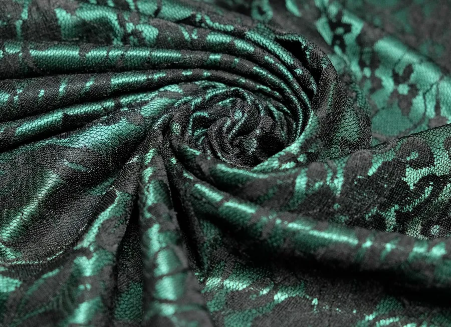 Ткань трикотаж-гипюр зеленый ш 1,5 (пэ 100%) 