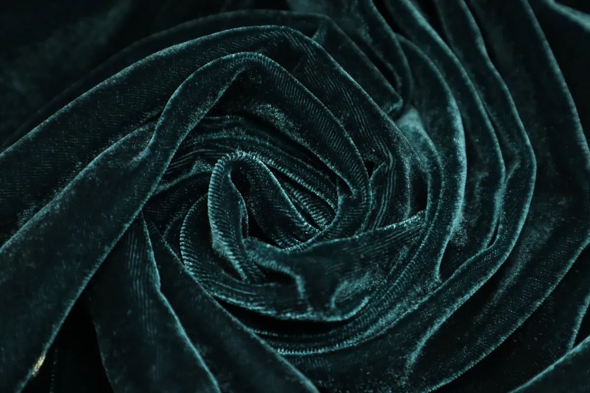 Ткань бархат VISCOSE морская волна ш 1,3 (вискоза 80% нейлон 20%) 