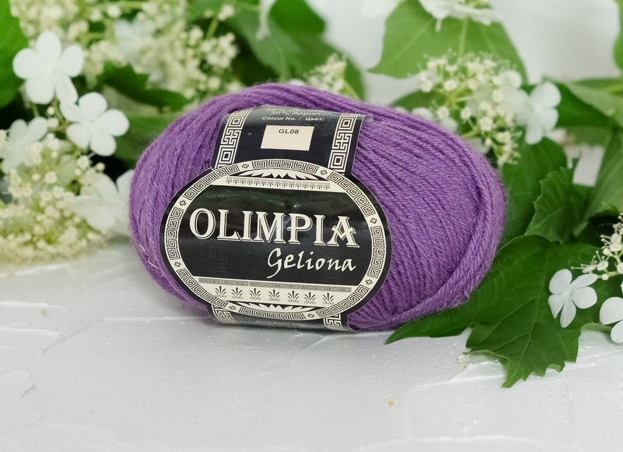 Пряжа Olimpia geliona фиолетовый (50гр 200м) (шерсть 65% акрил 35%) 