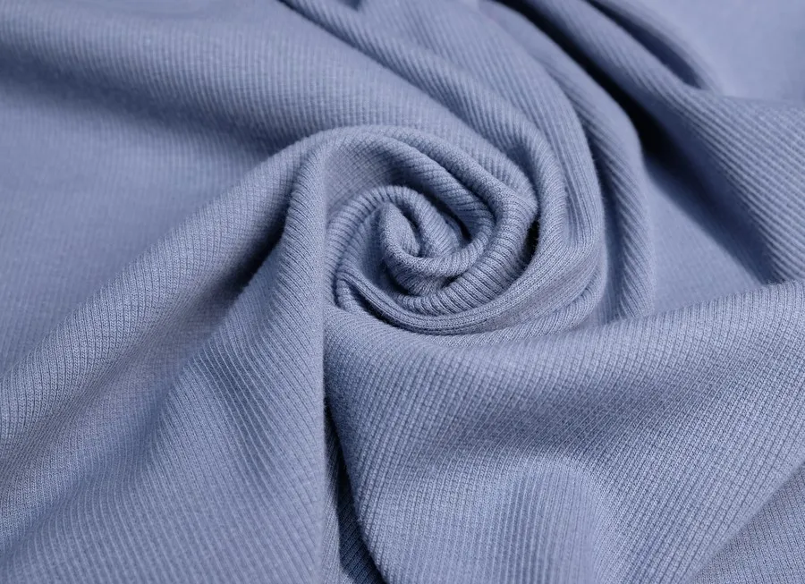 Ткань трикотаж кашкорсе серо-голубой ш 1,04 (хлопок 97% эл 3%)