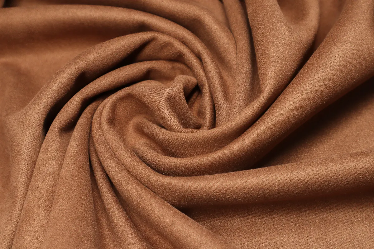 Замша на флисе коричневый ш 1,5 (пэ 97% эл 3%)