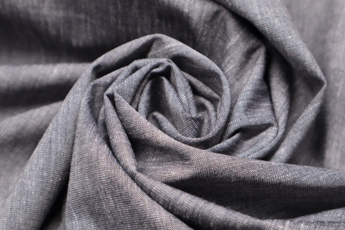 Ткань полулен черный  ш 1,5 (лен 18% вискоза  34% пэ 45% эл 35%)