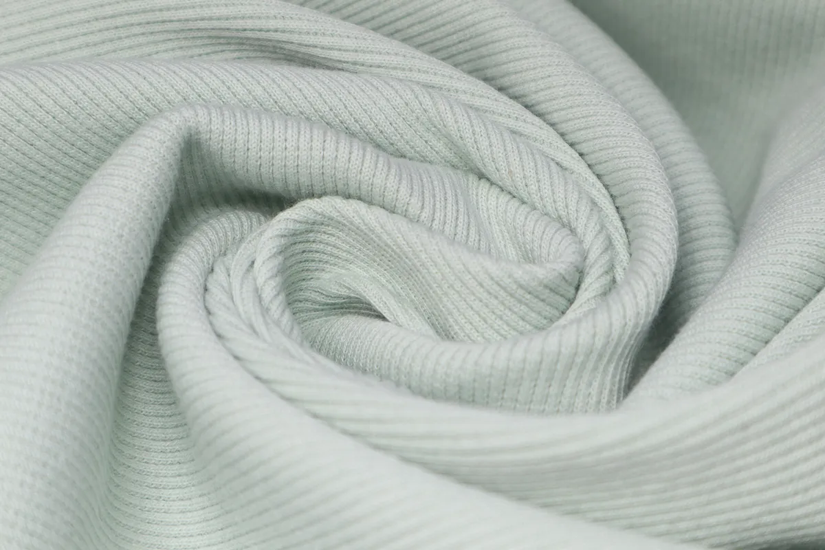 Ткань трикотаж кашкорсе св,мятный ш 1,15 м (хлопок 95% эл 5%)