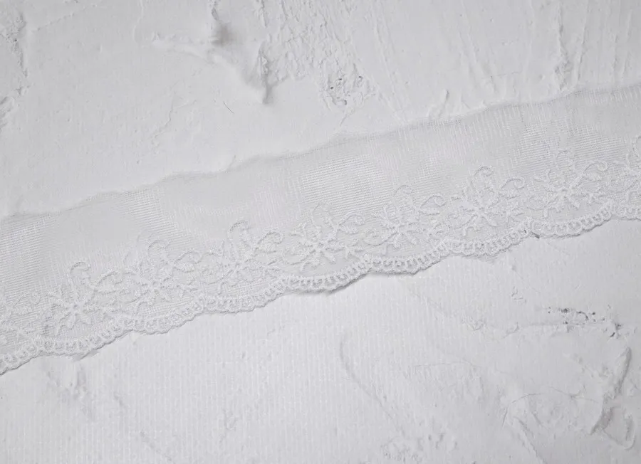Кружево сетка белый в ассортименте 3,8-4,5 см (пэ 100%)