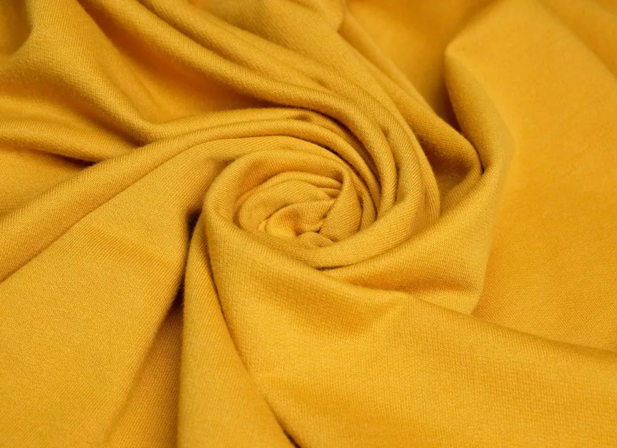 Ткань трикотаж футер двунитка горчичный ш 1,8 (хлопок 100%)