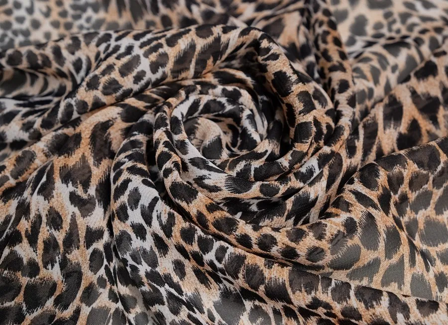 Ткань шифон принт леопард ш1,5 (пэ 100%)