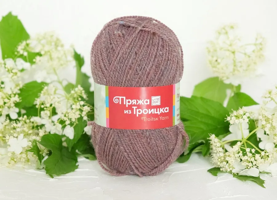 Пряжа из Троицка Простая меланж красный (100гр 150м) (шерсть 70% акрил 30%) 