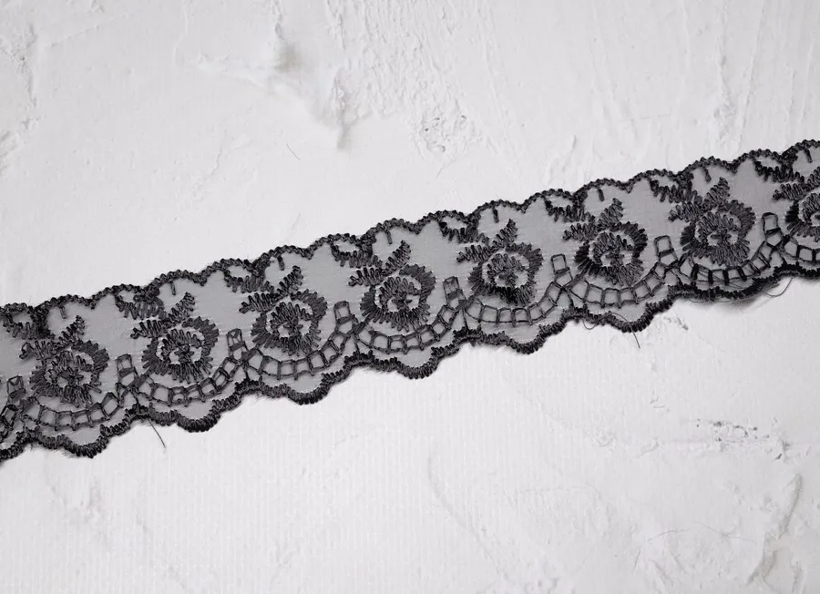 Кружево капрон черный (пэ 100%)