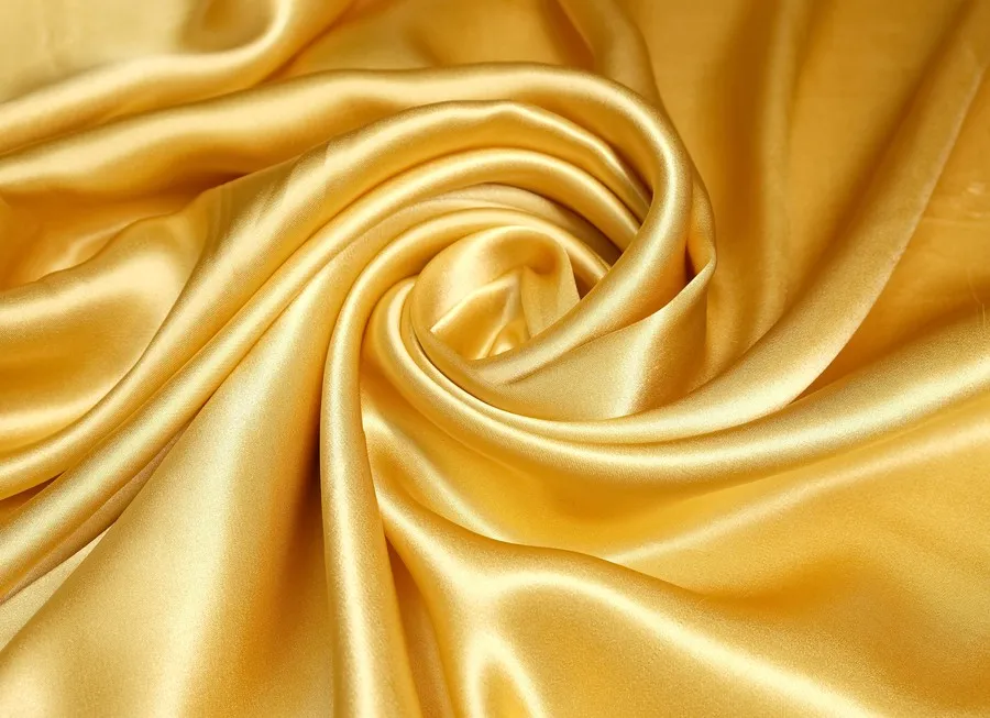 Ткань атлас однотон. золотистый ш 1,1 (шелк 100%)