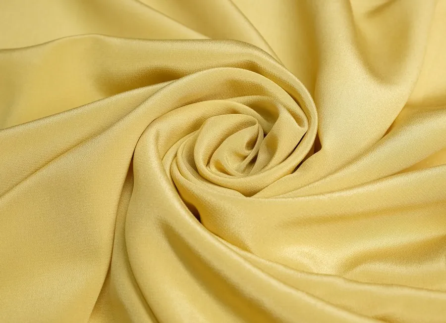 Ткань крепдешин однотон. горчичный ш 1,4 (шелк 100%)