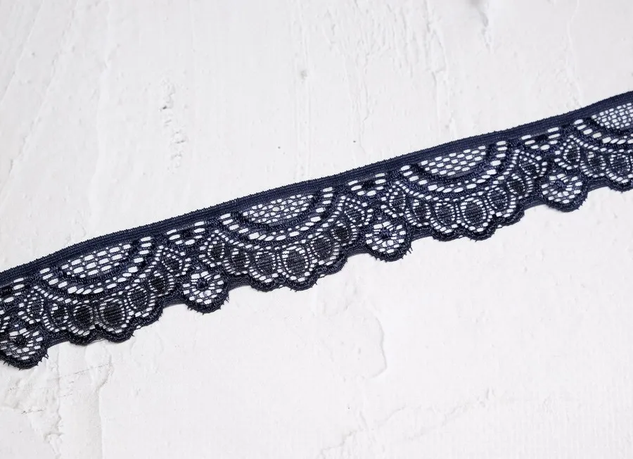 Кружево сетка №5 темно-синий 3см (пэ 100%)