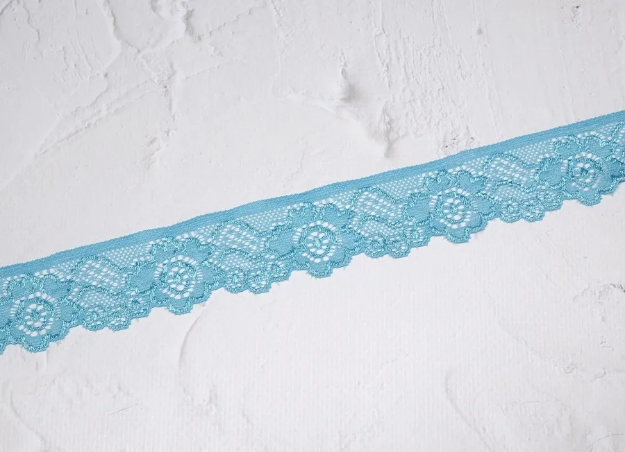 Кружево сетка №3 бирюза(пэ 100%) стрейч