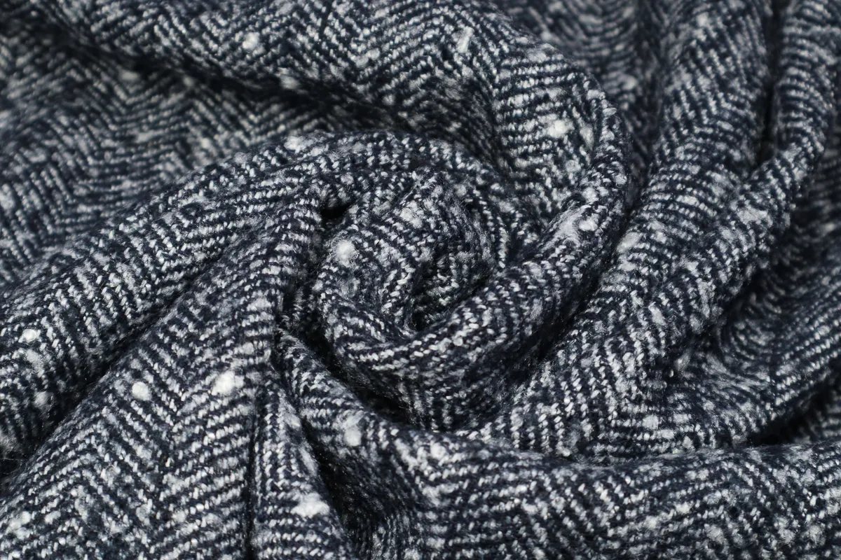 Ткань пальтовая елочка т.синий ш 1,5 (шерсть 15% акрил 22% пэ 63%)