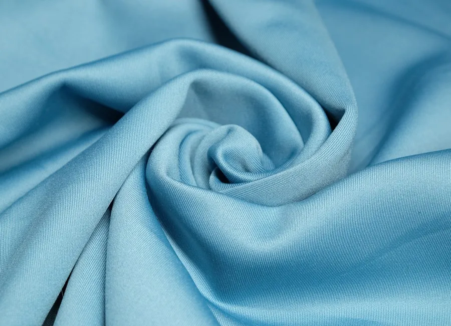 Ткань трикотаж джерси двусторонний голубой ш 1,5 (вискоза 40% эл 5% пэ 55%)