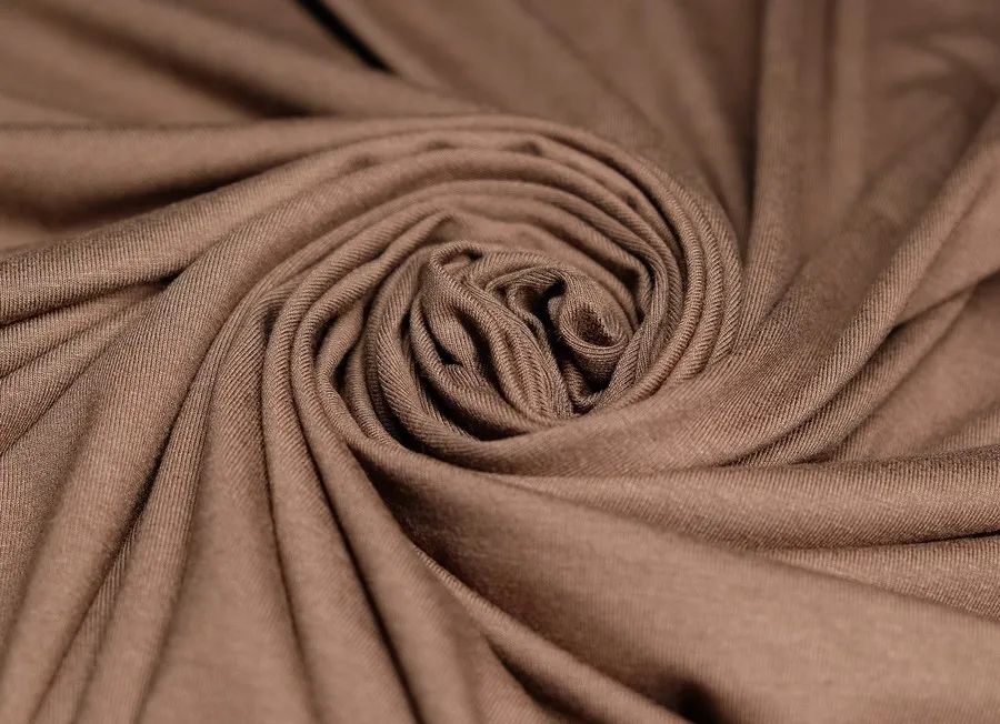 Ткань трикотаж коричневый ш 1,5 (вискоза 92% пэ 8%)