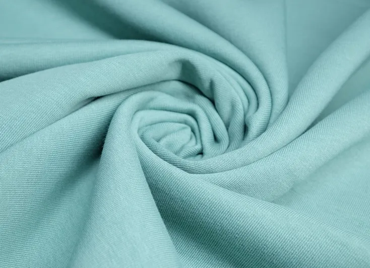 Ткань трикотаж футер 3-х нит. начес ментоловый ш 1,6 (хлопок 70% пэ30%)