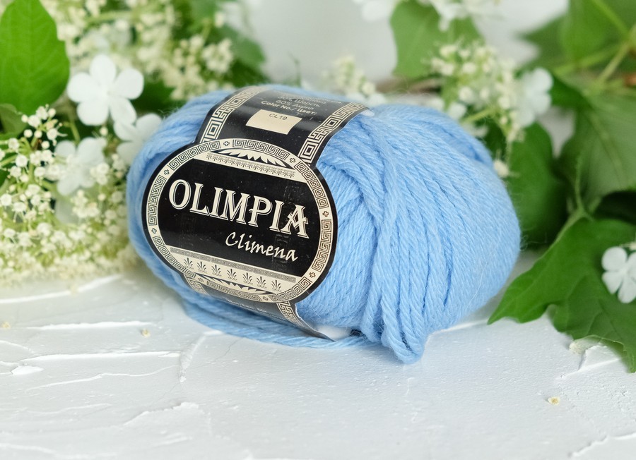 Пряжа Olimpia climena голубой (50гр 100м) (шерсть 30% акрил 60% пэ 20% альпака 10%) 