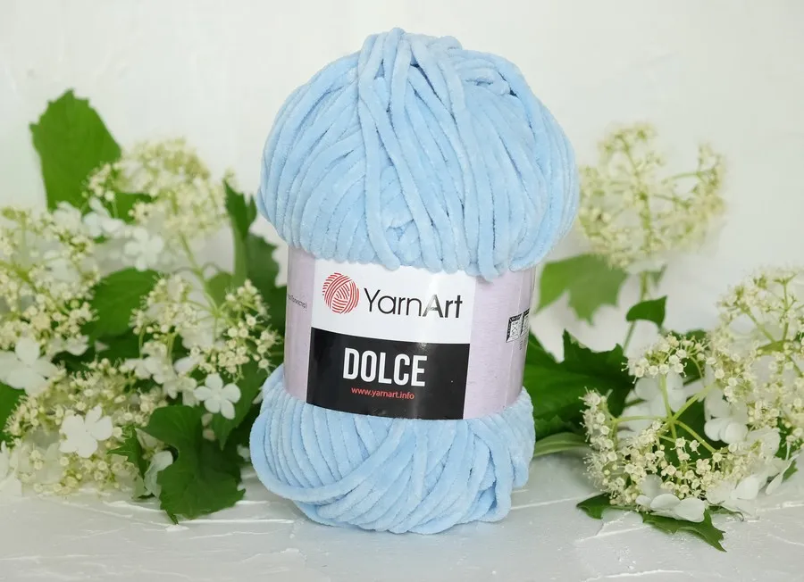 Пряжа Yarn Art Dolce голубой (100гр 120м) (микро пэ100%) 