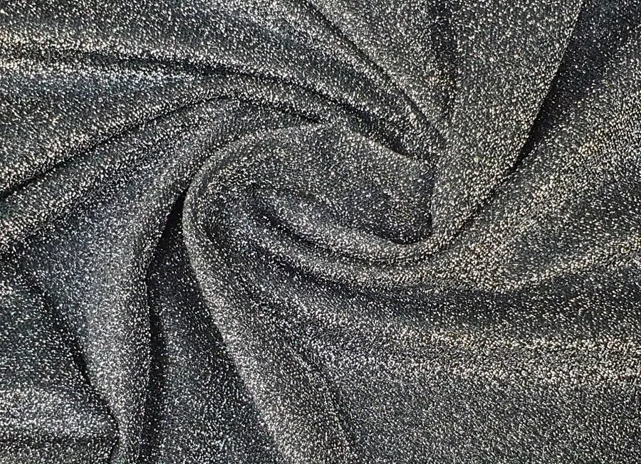 Ткань трикотаж черно-серебристый ш 1,5 (пэ 92% эл 8%) купить в Красноярске  - Домас