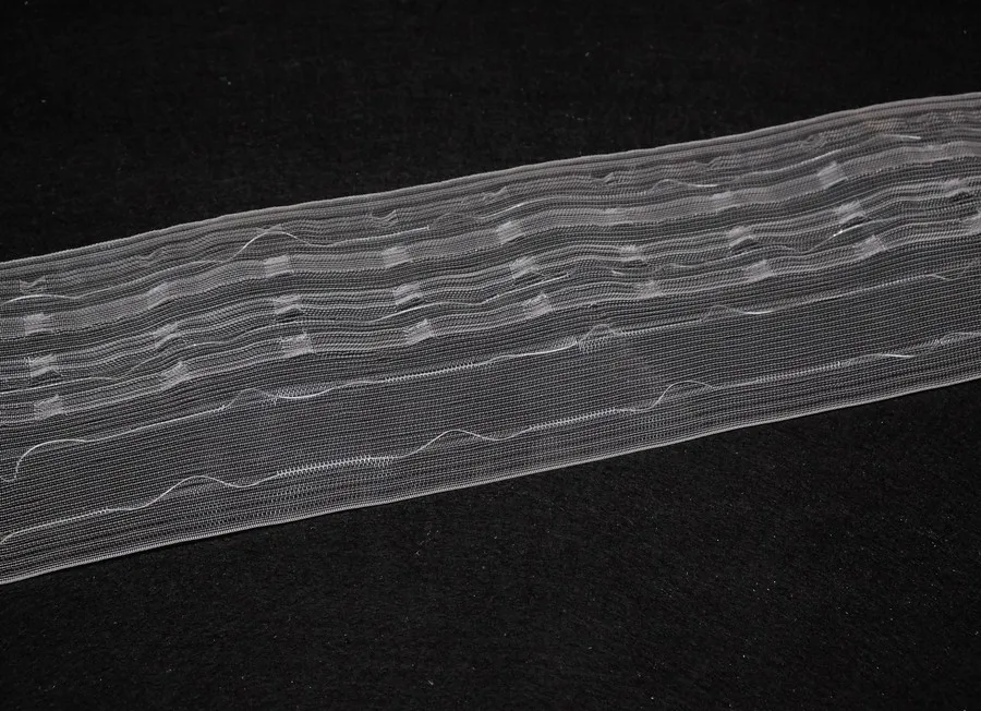 Тесьма для штор прозрачная 10-13 см