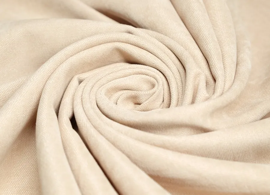 Ткань велюр однотон. светло-бежевый ш 3,0 (пэ 100%)